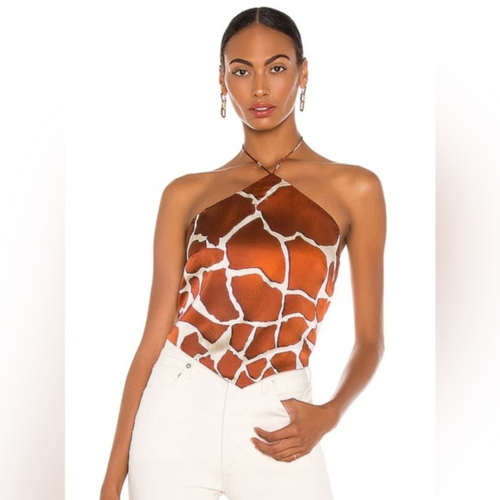 NWT! Retrofete Doris Halter Top in Giraffe Women’s size Large